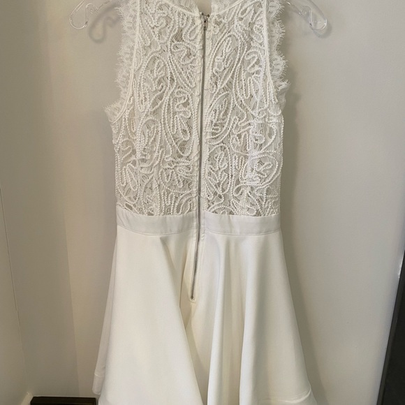 Beautiful ivory textured lace top dress size small. Purchased from Honey. - Picture 2 of 3